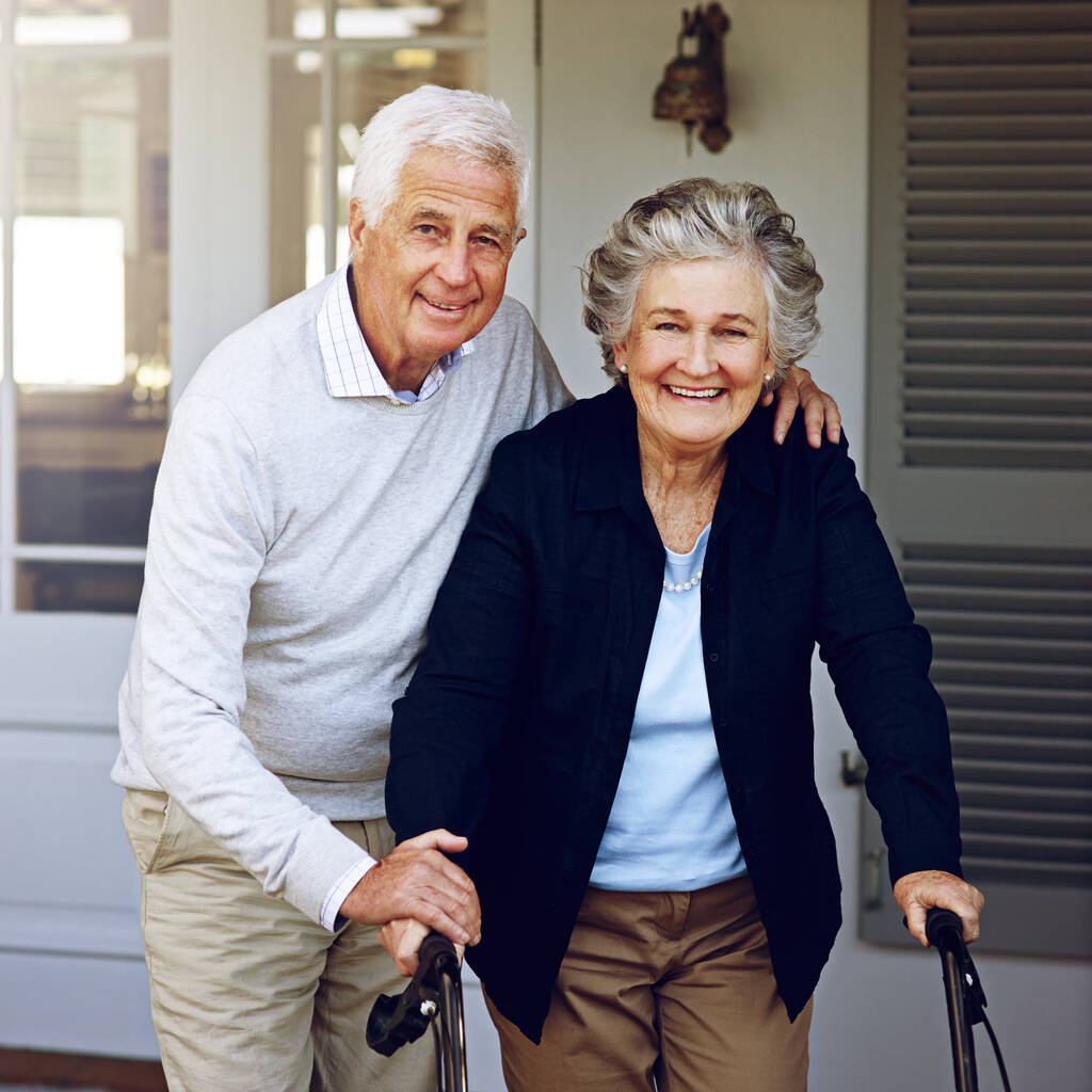 senior woman using a walker