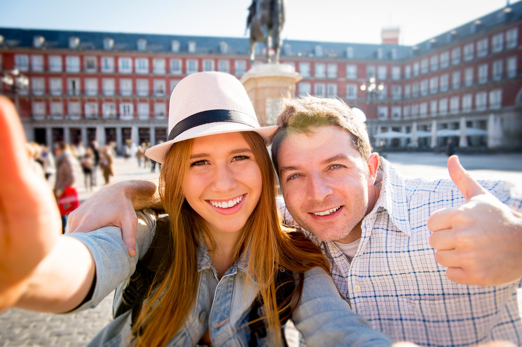 tourist couple visiting Europe