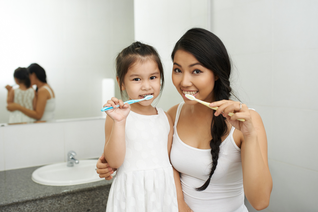 brushing teeth together