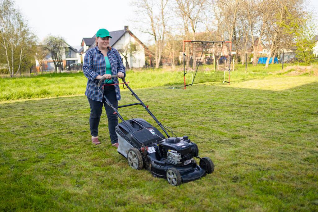 Mowing the grass