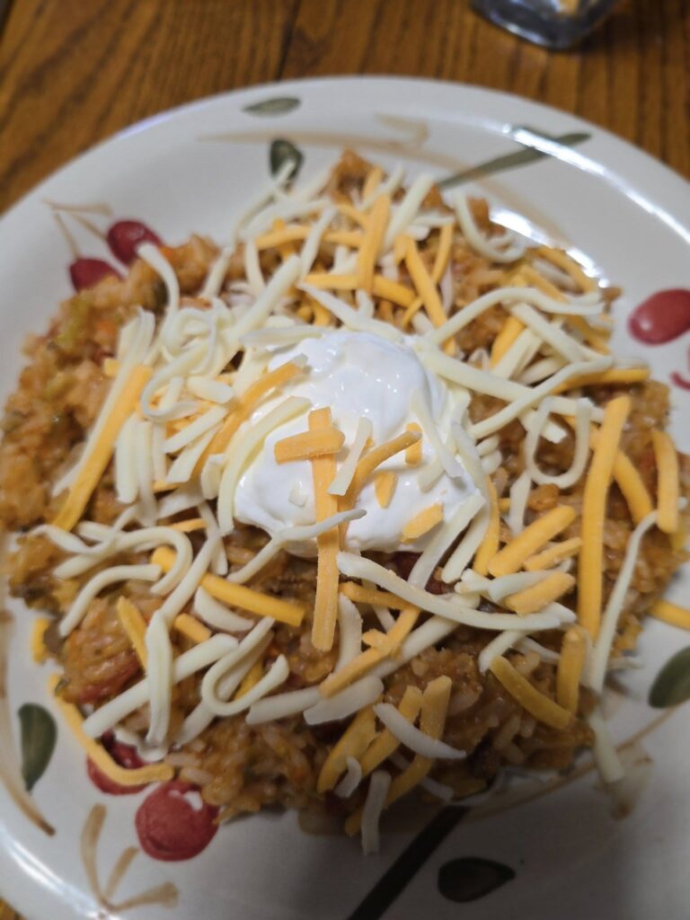 Spanish rice with ground beef